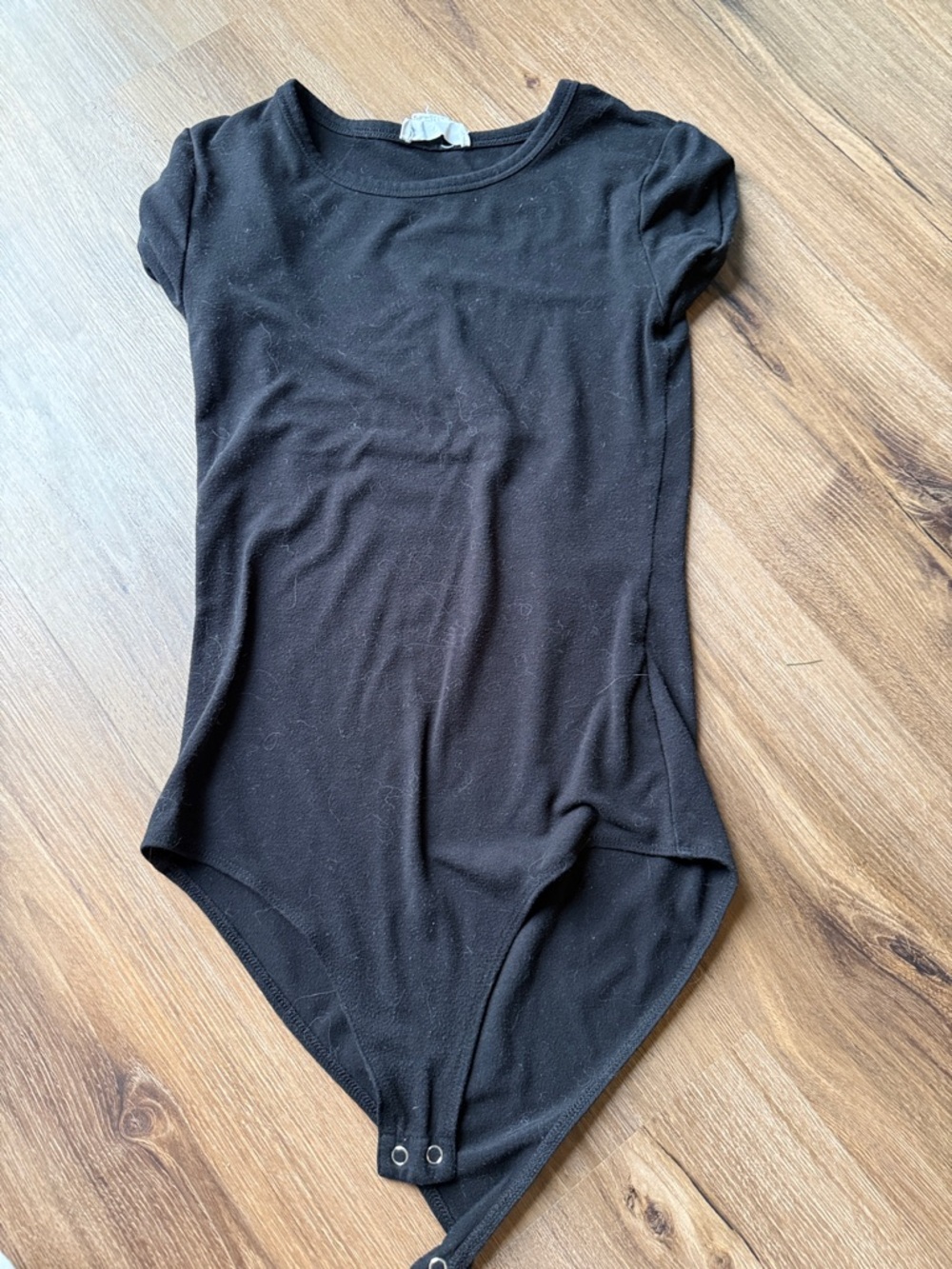 Forever 21 Black Short Sleeve Snap-Front Bodysuit